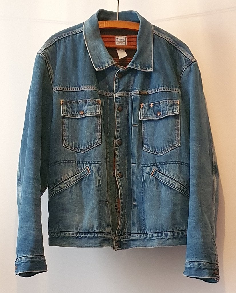 Vintage Jeans jas, Maat 52/54 (L), Diesel, Blauw, Ophalen of Verzenden