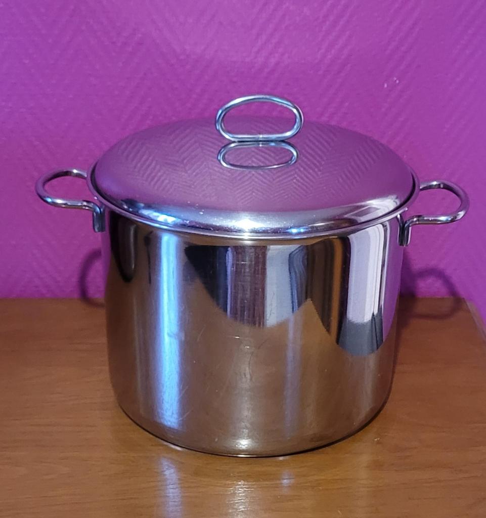 MONTINI roestvrijstalen pot van 10 liter., Inox, Zo goed als nieuw, Keramische plaat, Ophalen
