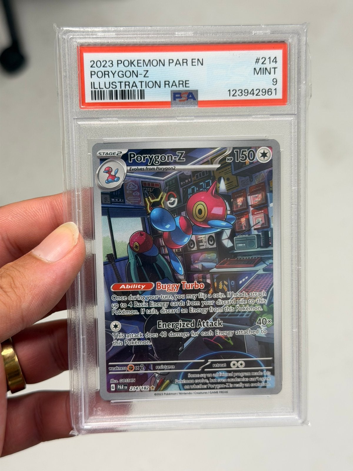 Porygon-Z 214/182 Illustration rare PSA 9 Pokémon 2023, Enlèvement ou Envoi, Comme neuf
