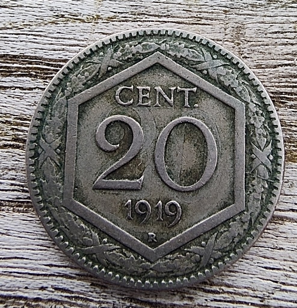 Italiaanse munt van 20 Cent. - 1919, Ophalen of Verzenden, Italië, Losse munt