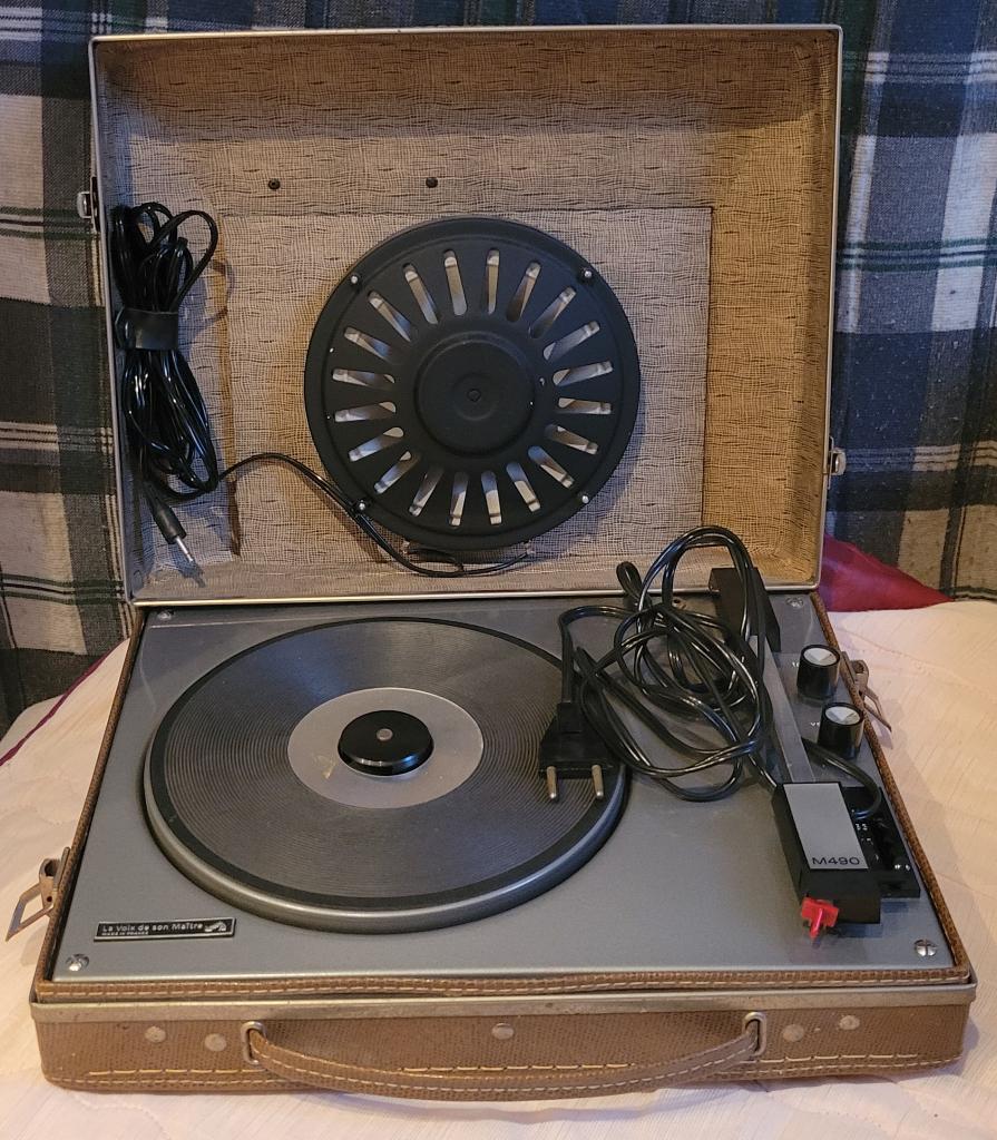 Vinyl koffer De stem van zijn meester M490, Gebruikt, Automatisch, Platenspeler, Ophalen
