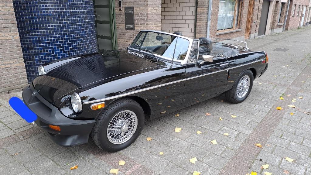 MGB cabrio zwart te koop (oldtimer), Auto's, B, Zwart, Cabriolet, Zwart