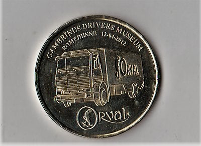 Pièce Orval de 2012 avec le camion du musée Gambrinus, Verzamelen, Ophalen of Verzenden, Zo goed als nieuw, Overige typen, Overige merken