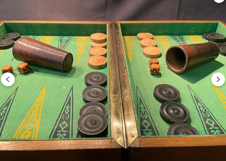 Franse backgammon dambordset omkeerbare doos, Antiquités & Art, Enlèvement ou Envoi