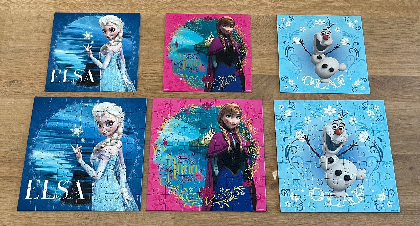 Puzzel Frozen 3 in 1 Ravensburger, Ophalen of Verzenden, 10 tot 50 stukjes, Gebruikt, 4 tot 6 jaar