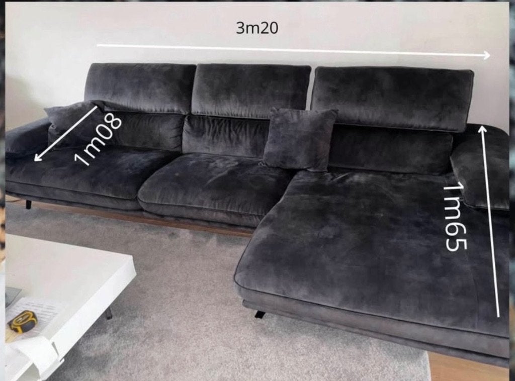 CANAPÉ D’ANGLE GRIS – CONFORT & ÉLÉGANCE, Maison & Meubles, Canapés | Salons, Enlèvement, Utilisé