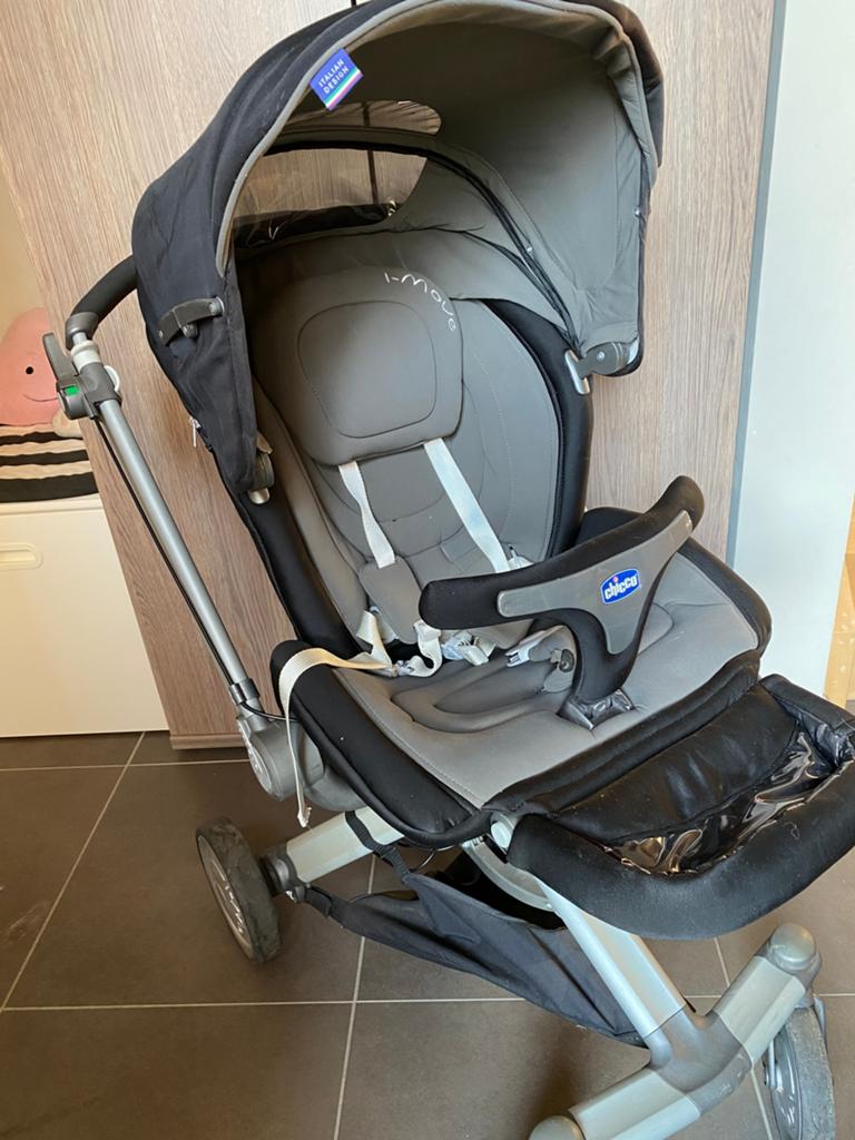 Buggy met draagmand, maxicosí, regenscherm en verzorgingstas, Ophalen, Gebruikt, Overige merken, Verstelbare rugleuning