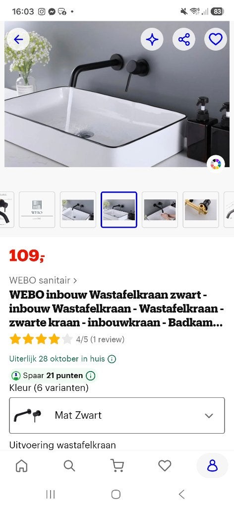 Wastafelkranen, Ophalen of Verzenden, Nieuw, Kraan