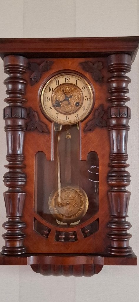 Wandklok hout, Huis en Inrichting, Woonaccessoires | Klokken, Ophalen, Zo goed als nieuw, Analoog, Wandklok