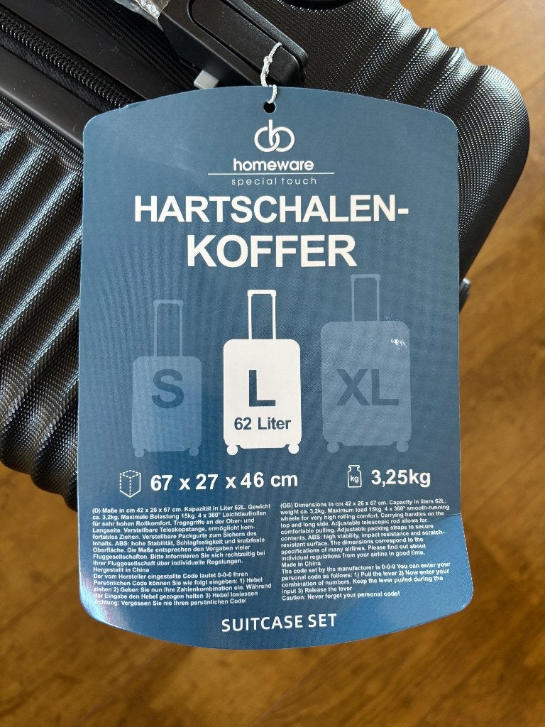 Reiskoffer, Hard kunststof, 45 tot 55 cm, Nieuw, Wieltjes