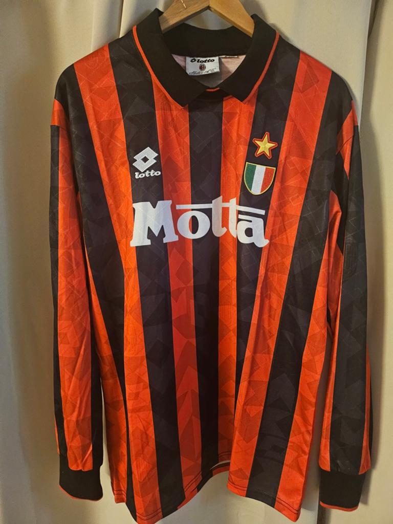 Maillot Ac Milan 1993/1994 Lotto, Sport en Fitness, Voetbal, Maat XL, Ophalen of Verzenden, Zo goed als nieuw, Shirt