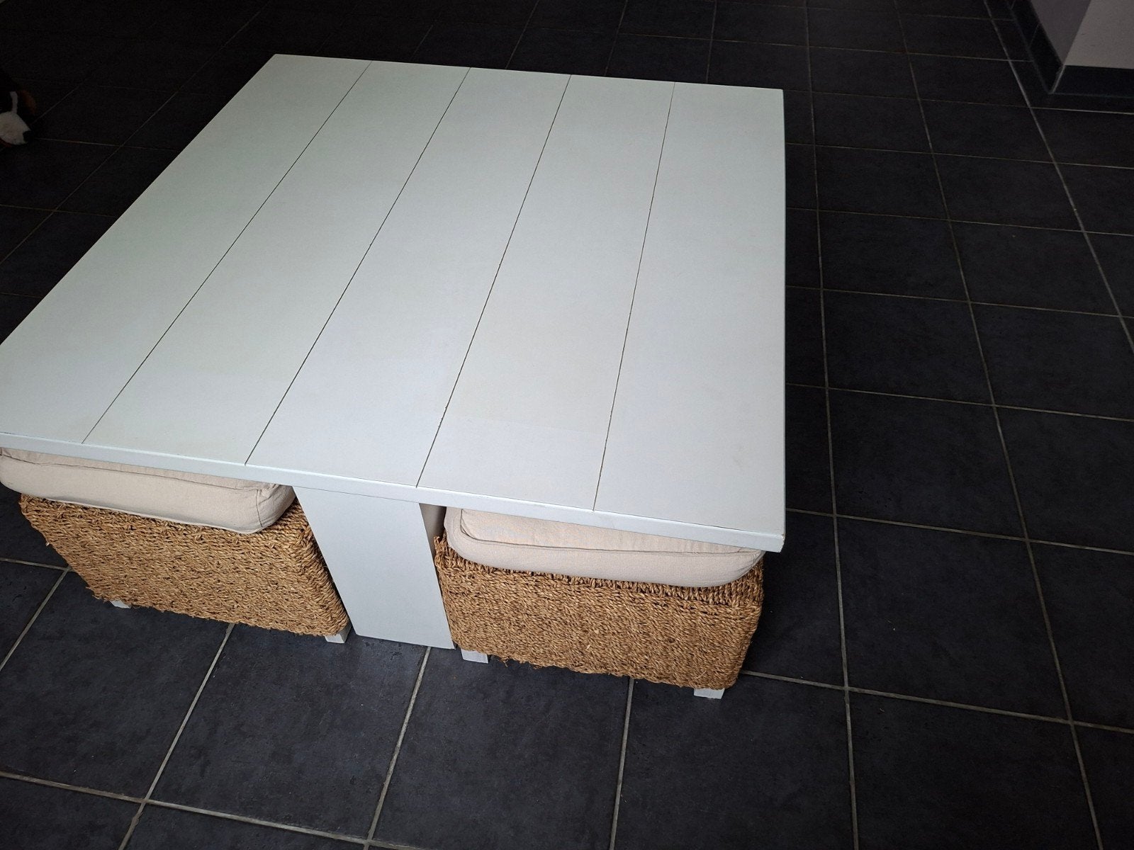 salontafel met 4 zits, Ophalen