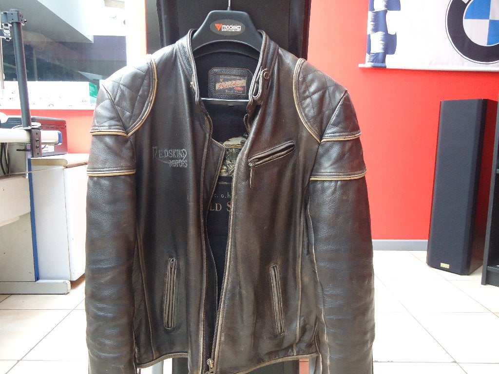 VESTE---- moto--- RED SKINS, Motoren, Kleding | Motorkleding, Ophalen, Heren, Jas | leer, Autres