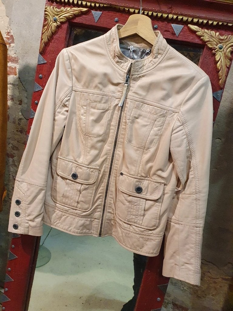 Beige Dames Jas, echt leer - Maat XS, Kleding | Dames, Beige, Nieuw, Ophalen of Verzenden, EDC by Esprit