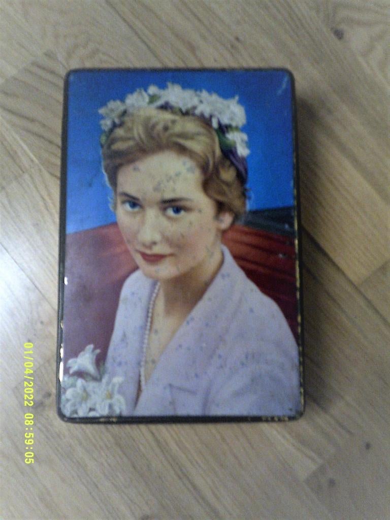 Vintage blikken doos Prinses Paola, Collections, Maisons royales & Noblesse, Utilisé, Autres types, Enlèvement ou Envoi