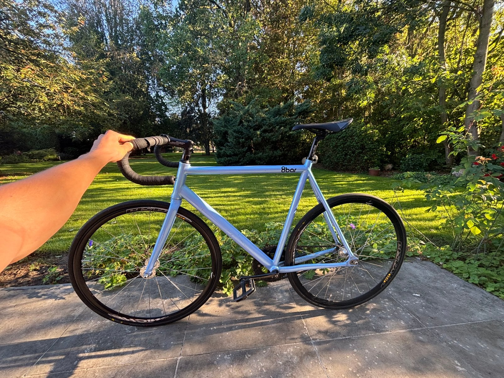 8bar fhain V3 | fixed gear | 59 cm | lichtblauw, Fietsen en Brommers, Gebruikt, Heren, Aluminium, 57 tot 61 cm