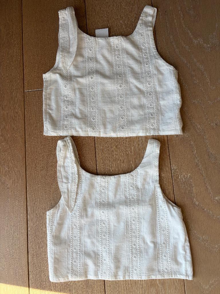 Topje Zara wit maat 134 en 140, Kinderen en Baby's, Kinderkleding | Maat 134, Meisje, Ophalen of Verzenden, Zo goed als nieuw