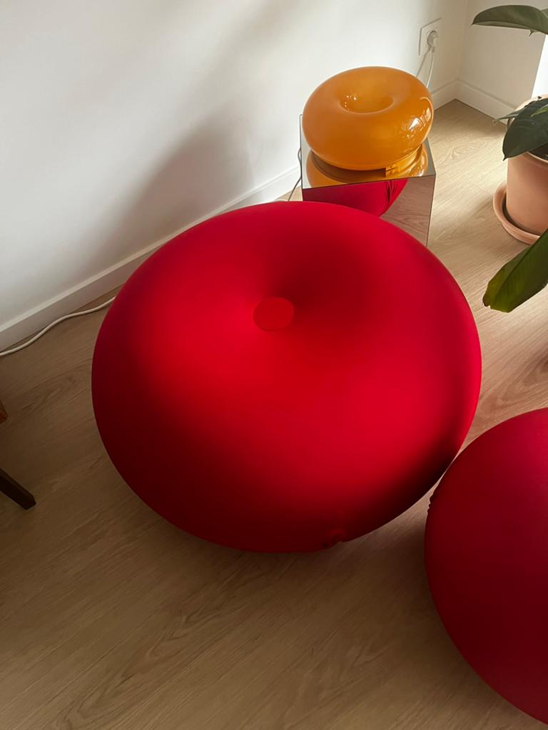 Baleri italia pouf poef rood donut sphere, Ophalen, Gebruikt