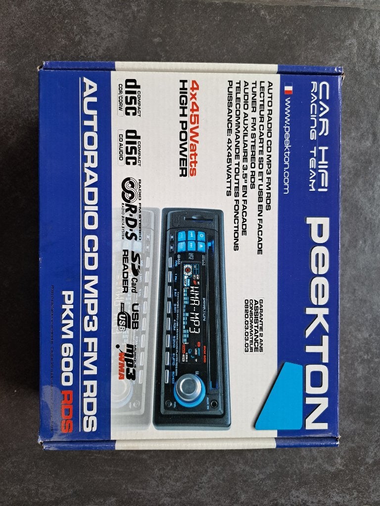 Autoradio CD MP3 FM RDS - PEEKTON PKM 600 RDS, Enlèvement, Comme neuf