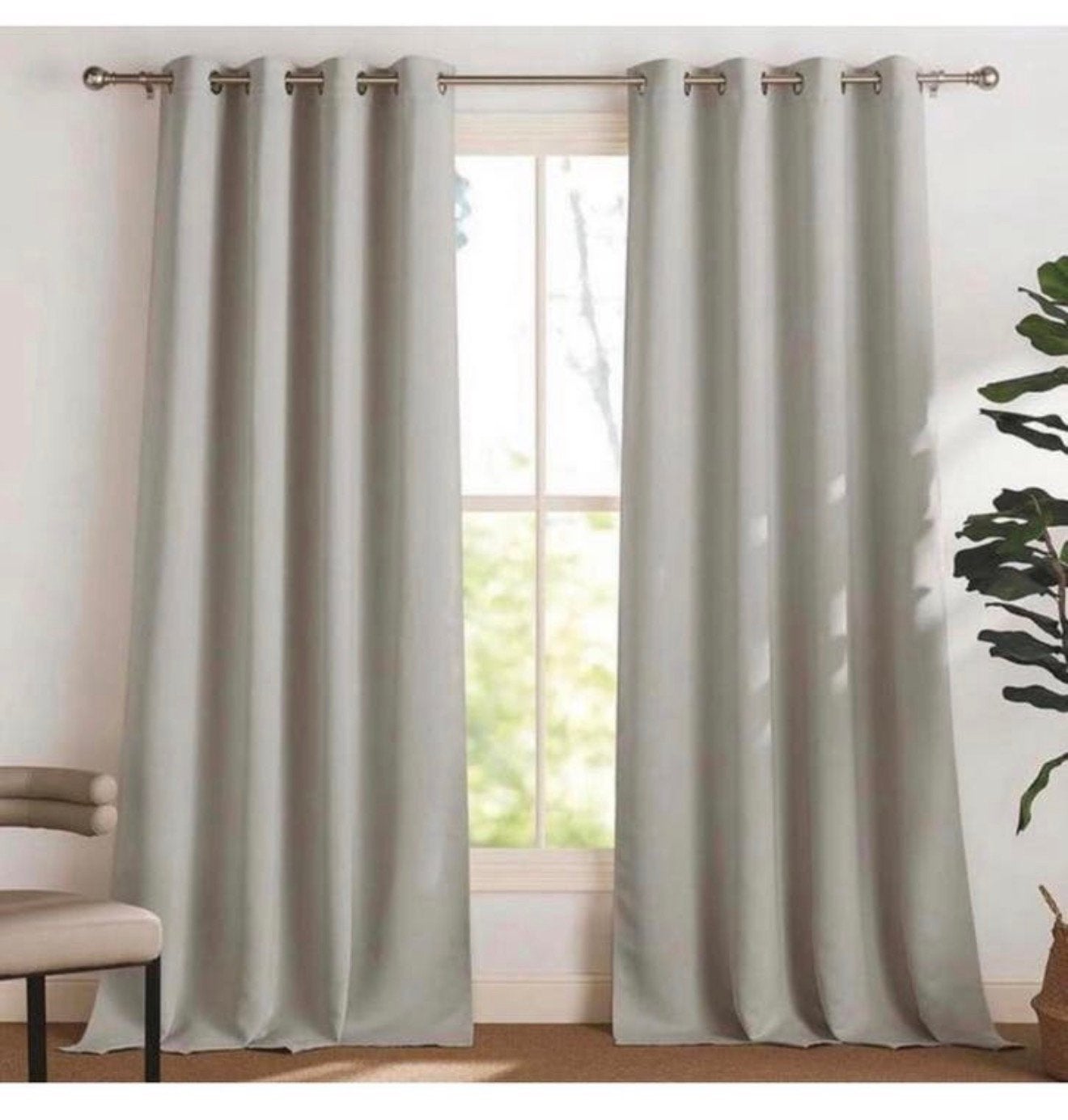 Verduisterende Gordijnen set 245 x 140 Ecru licht-bruin NEW, Huis en Inrichting, 100 tot 150 cm, 200 cm of meer, Bruin, Nieuw