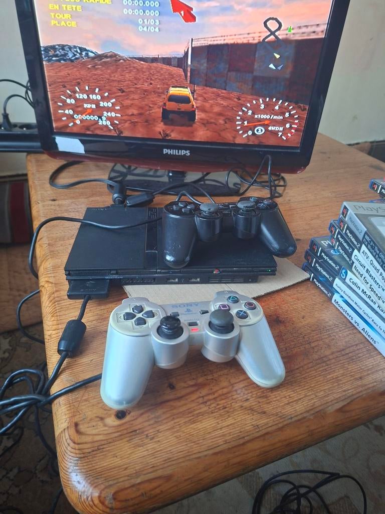 Ps 2 slime+games+geheugenkaart en al zijn accessoires, Ophalen of Verzenden