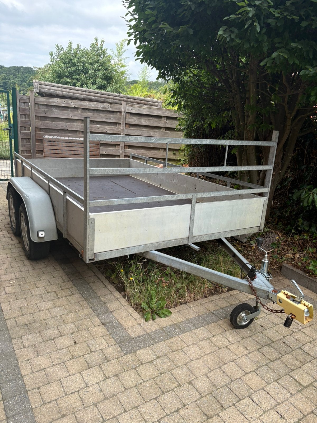 Dubbelas Aanhangwagen ongeremd - 3m x 1,8m, Auto diversen, Aanhangers en Bagagewagens, Ophalen, Gebruikt