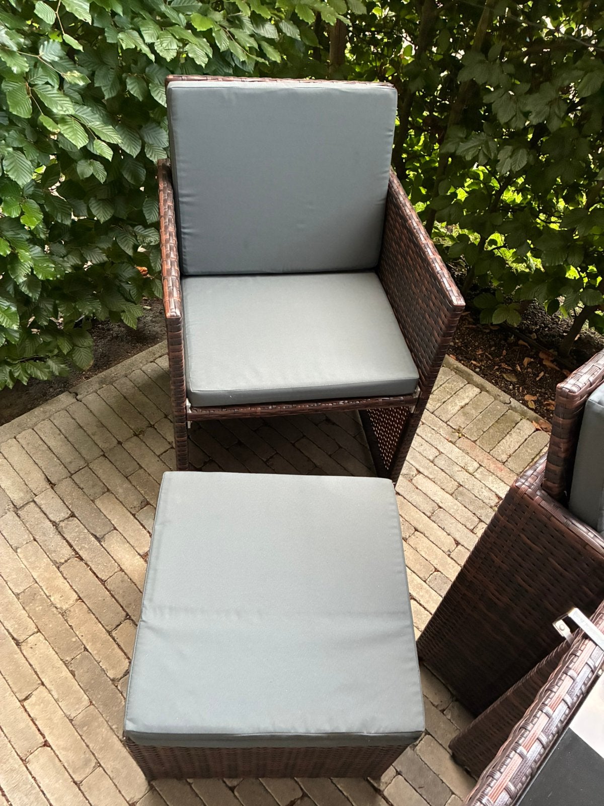 Tectake loungemeubelset Wicker, Ophalen, 4 zitplaatsen, Gebruikt, Wicker