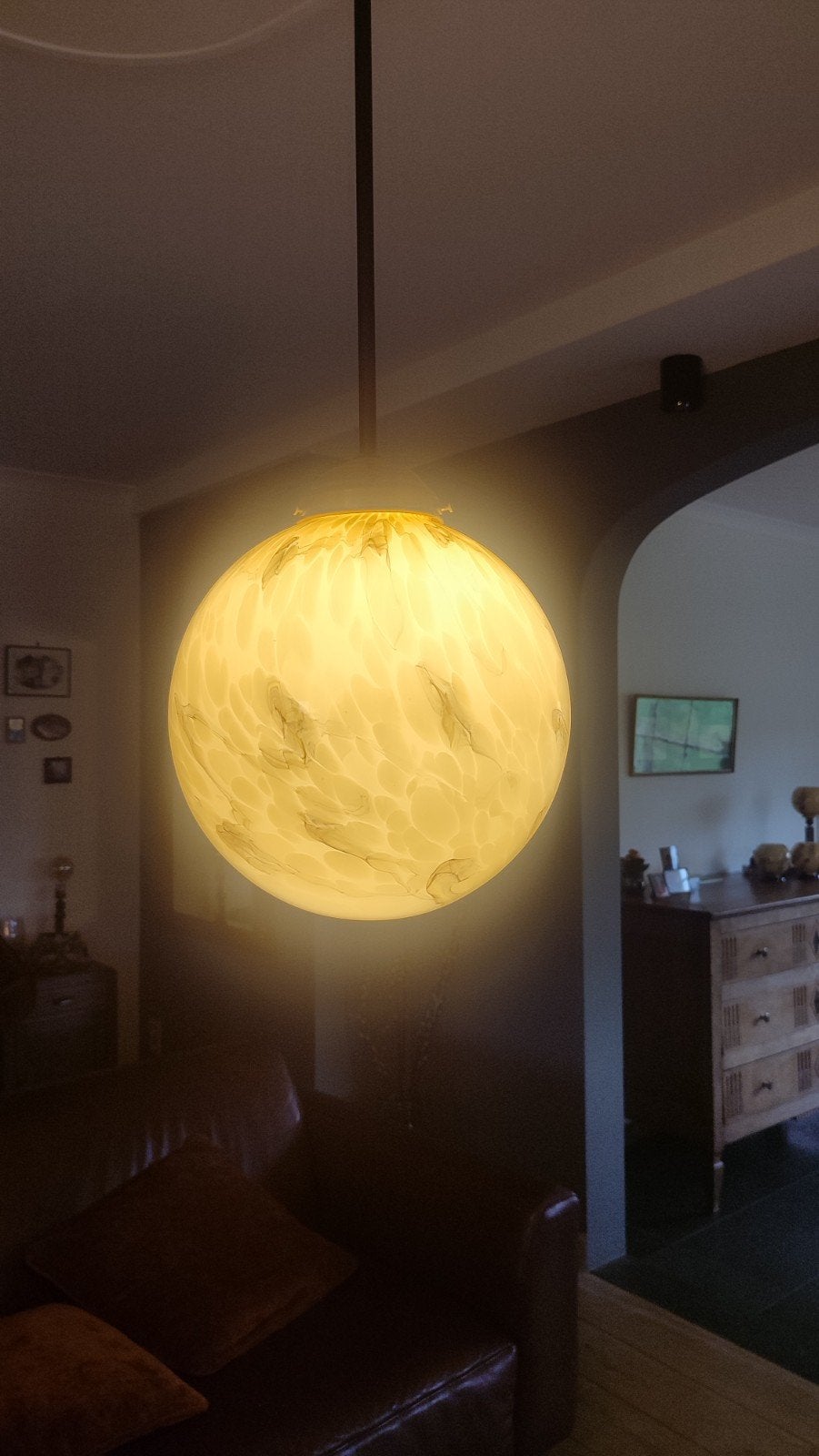 vintage hanglamp bol, Ophalen