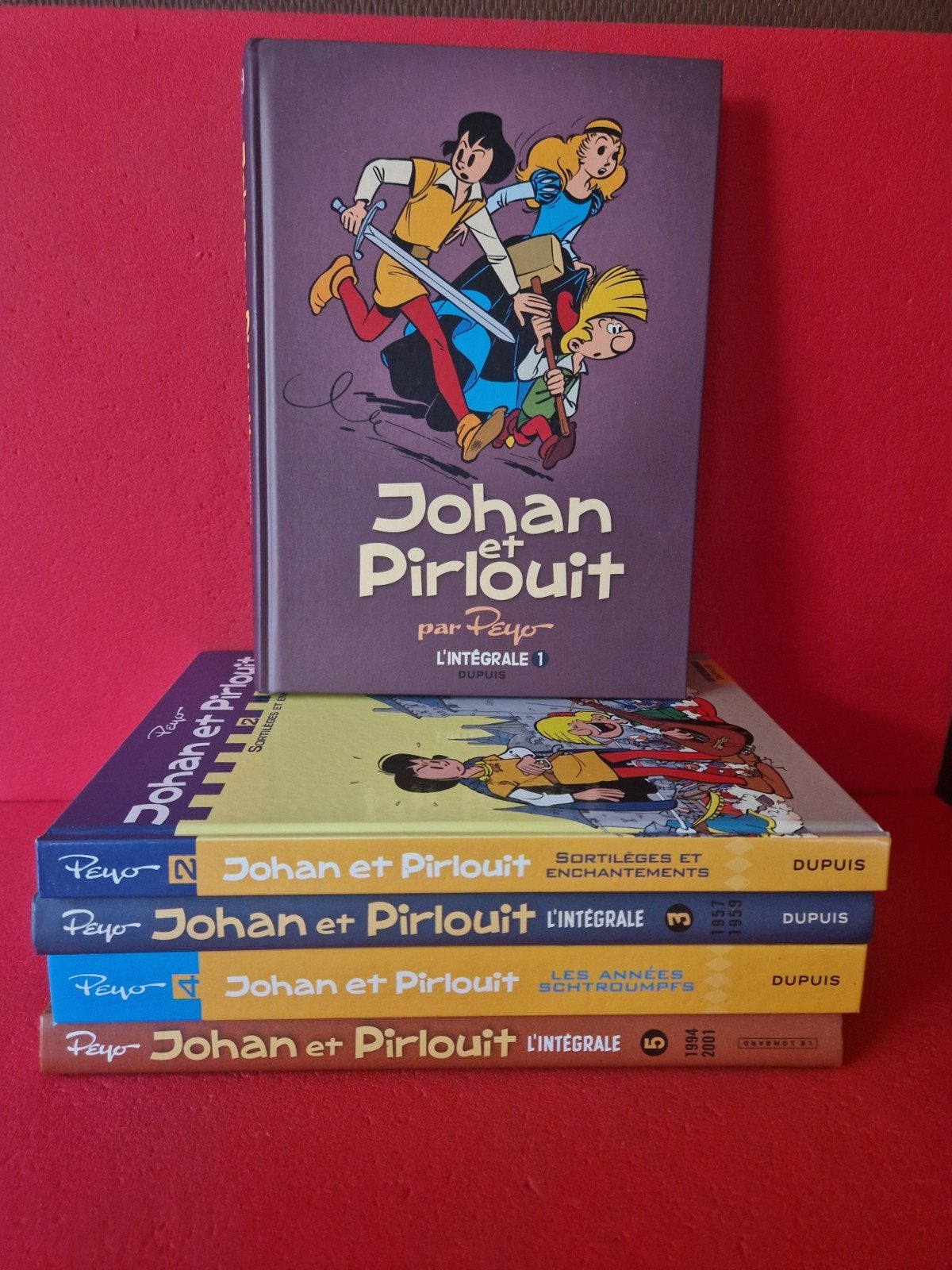 lot de 5 bd intégrale Johan et pirlouit (intégrale de la sér, Livres, Enlèvement ou Envoi