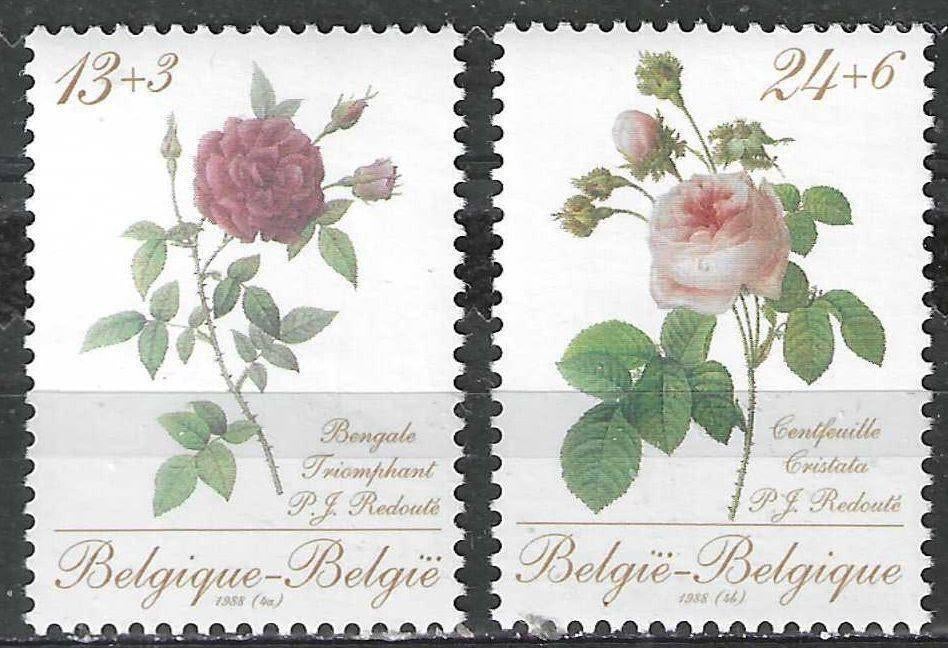 Belgique 1988 - Yvert/OBP 2280-2281 - Roses de Redoute (PF), Envoi, Non oblitéré, Neuf