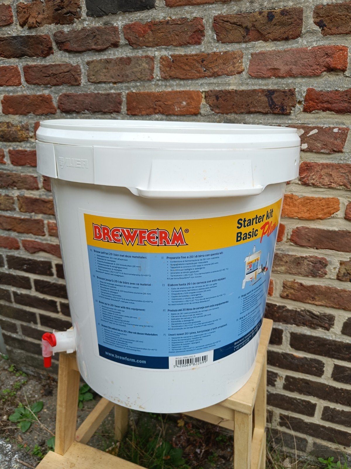 Brewferm fermentatievat 25l met waterslot en toebehoren, Ophalen, Gebruikt