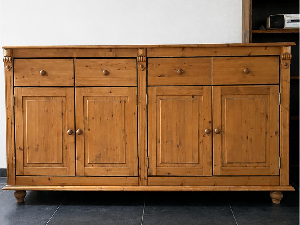Grenenhouten dressoir 200 cm – stevig landelijk dressoir, Huis en Inrichting, Ophalen, 150 tot 200 cm, Met deur(en), Grenenhout