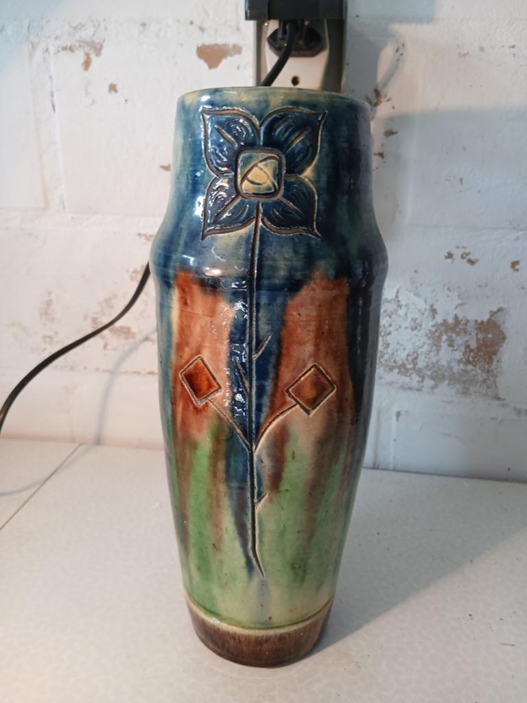 Vlaams aardewerk vaas bloemenmotief, Antiek en Kunst, Ophalen