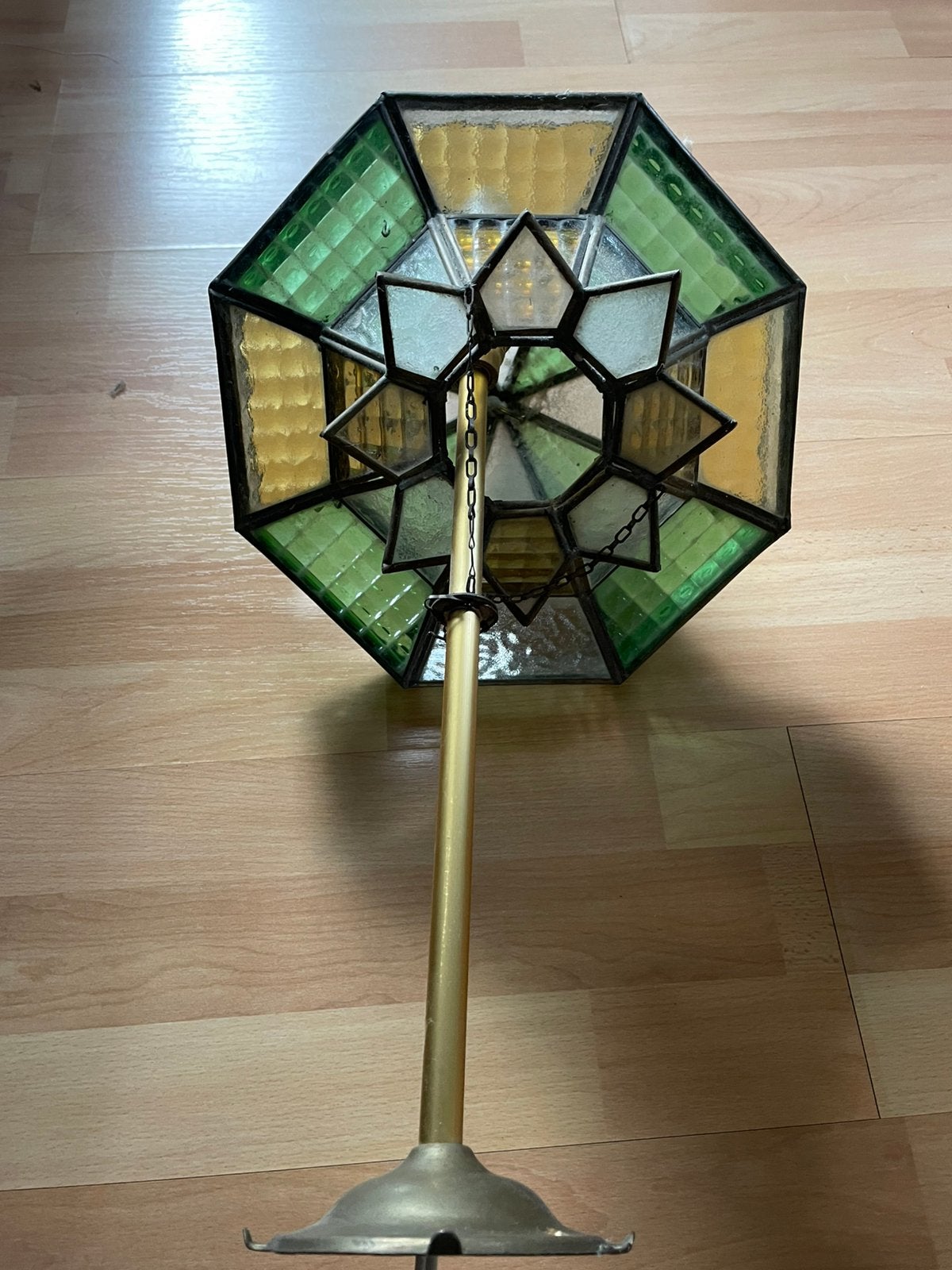Retro hanglamp, Ophalen, Zo goed als nieuw, Glas, Retro/art deco