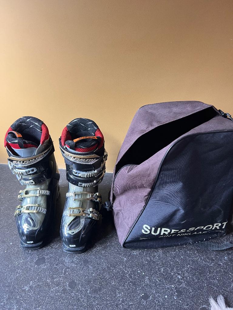 Heren Skischoenen met draagtas, Sport en Fitness, Gebruikt, Schoenen, Ski, Salomon