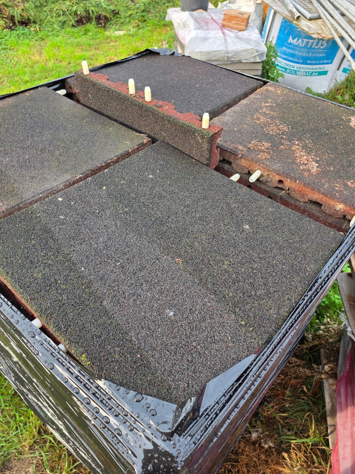 rubber valtegels, Tuin en Terras, Ophalen, Gebruikt, Rubber