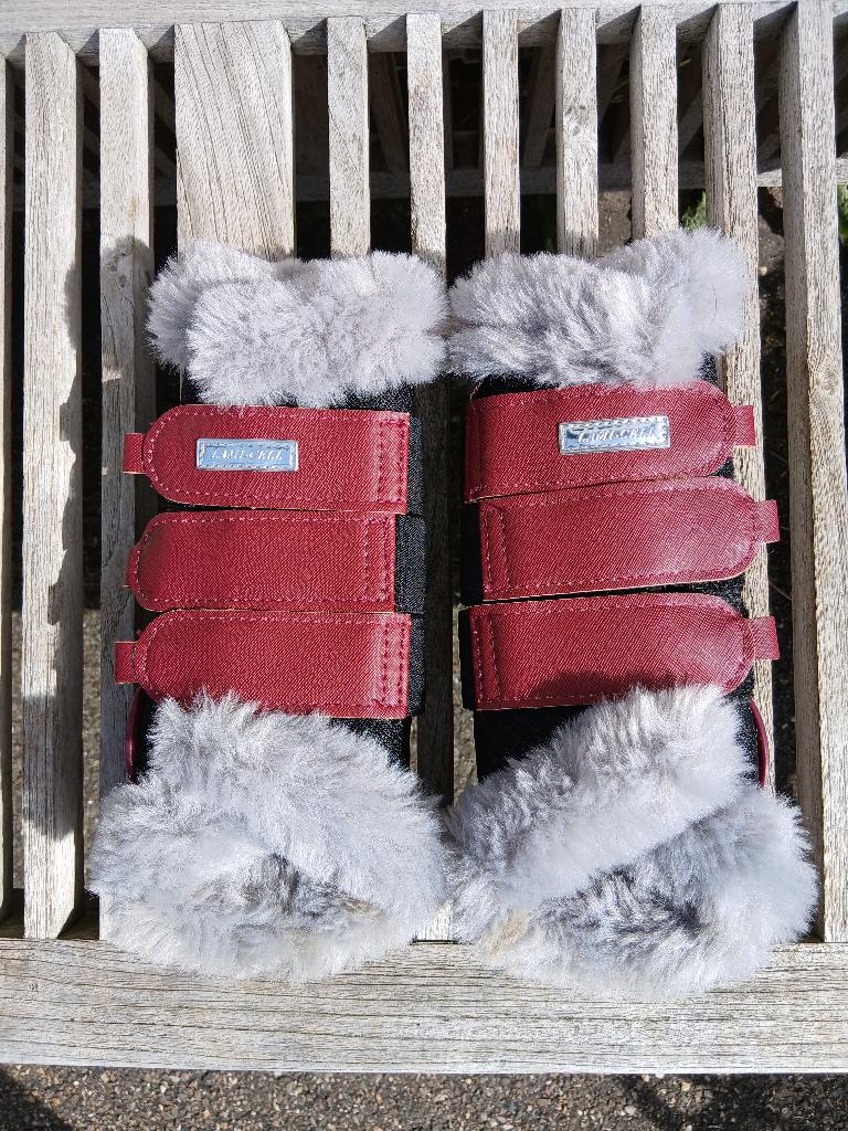 Nieuwe bordeaux peesbeschermers + springschoenen maat Cob, Dieren en Toebehoren, Ophalen, Nieuw, Rijden