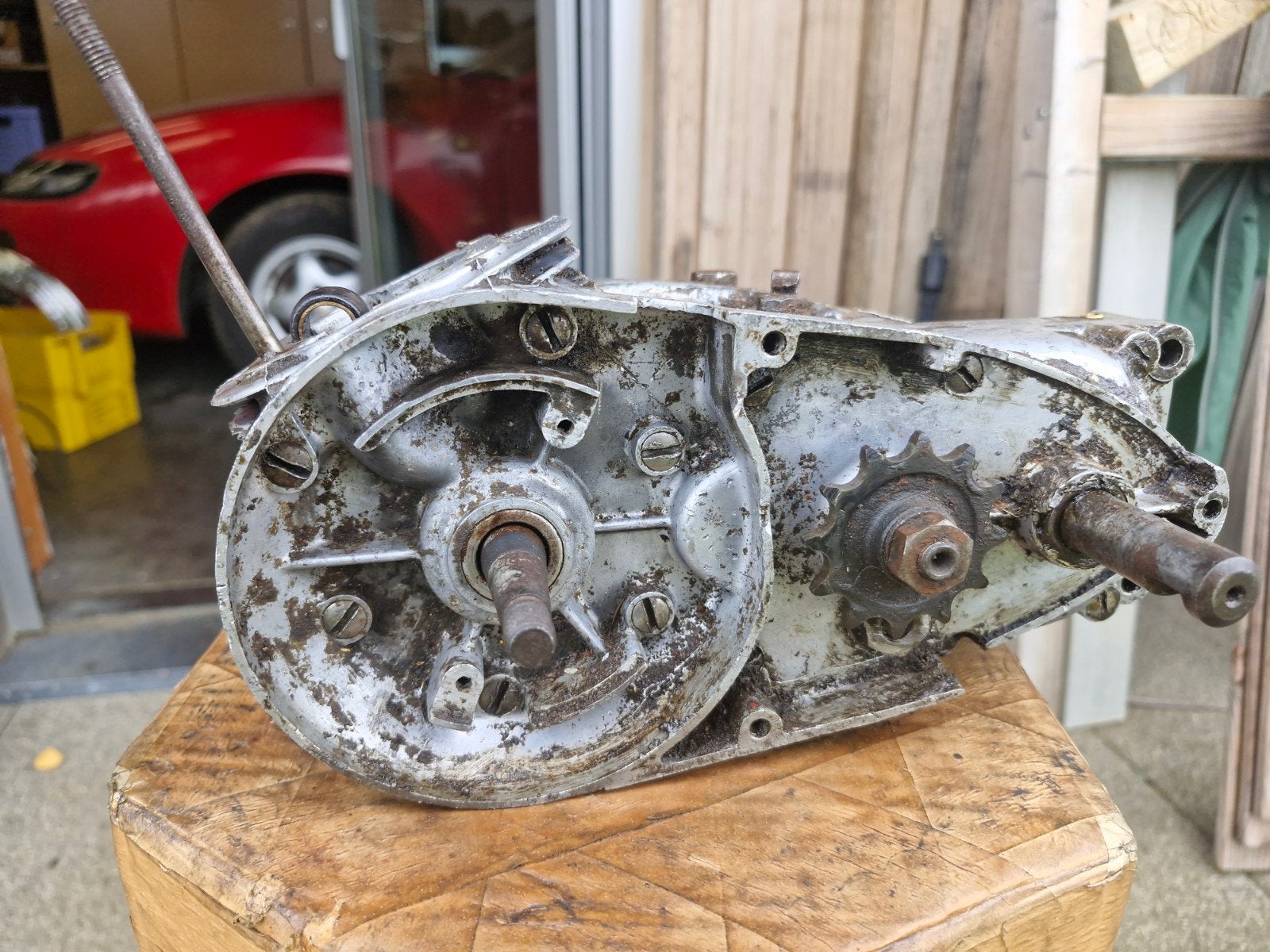 Zeer oud motorblokje REX 1955, Fietsen en Brommers, Brommeronderdelen | Oldtimers, Ophalen, Gebruikt, Blok, Overige merken