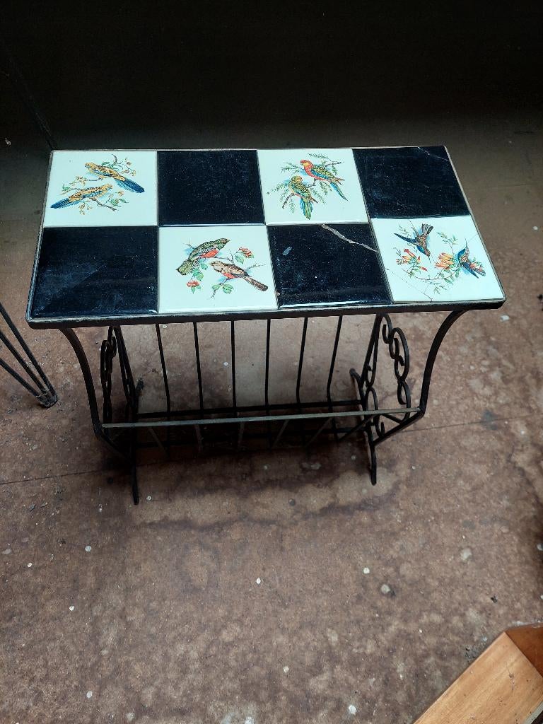 vintage salontafel met tijdschriftenhouder, Ophalen