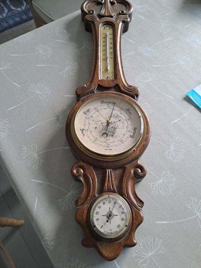 Weerstation, barometer  thermometer en hygrometer, Ophalen, Zo goed als nieuw, Weerstation