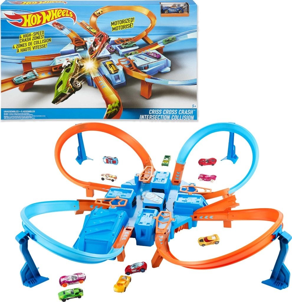 Hot Wheels Criss Cross Crash mattel, Ophalen of Verzenden, Zo goed als nieuw, Racebaan, Hot Wheels