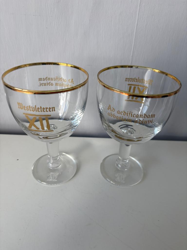 2 galoppen WESTVLETEREN, Verzamelen, Glas en Drinkglazen, Ophalen of Verzenden, Zo goed als nieuw