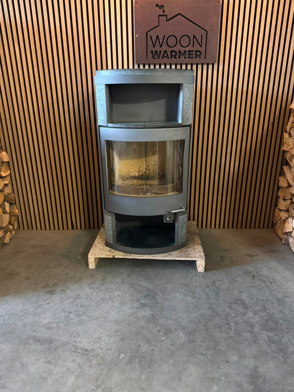 26072 Speksteenkachel Bk 8kw, Ophalen, Gebruikt, Houtkachel, Vrijstaand