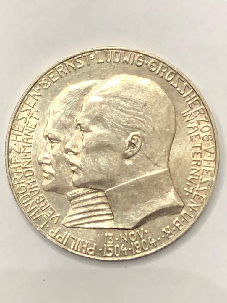 Munt zilver Duitsland 5 mark Hessen 1904 kwaliteit !!, Ophalen of Verzenden, Duitsland, Losse munt, Zilver