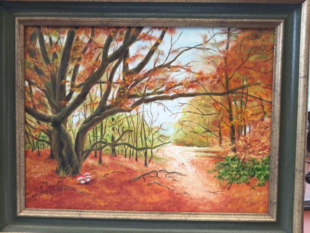 schilderij in olieverf  Herfstgloed, Enlèvement