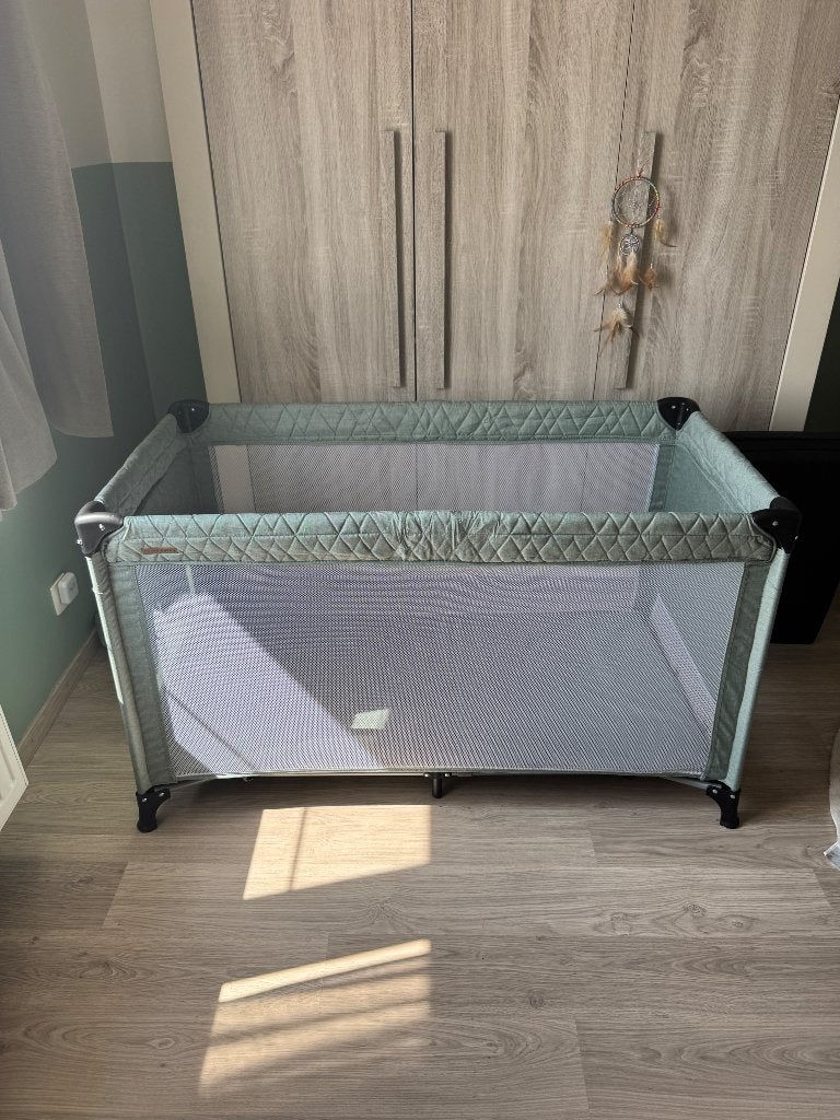 Reisbed Little Dutch mintgroen, incl. draagtas en matras, Ophalen, Zo goed als nieuw, Reisbedje