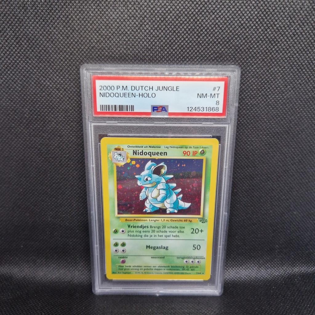 Nidoqueen Holo Jungle NL PSA 8, Ophalen of Verzenden