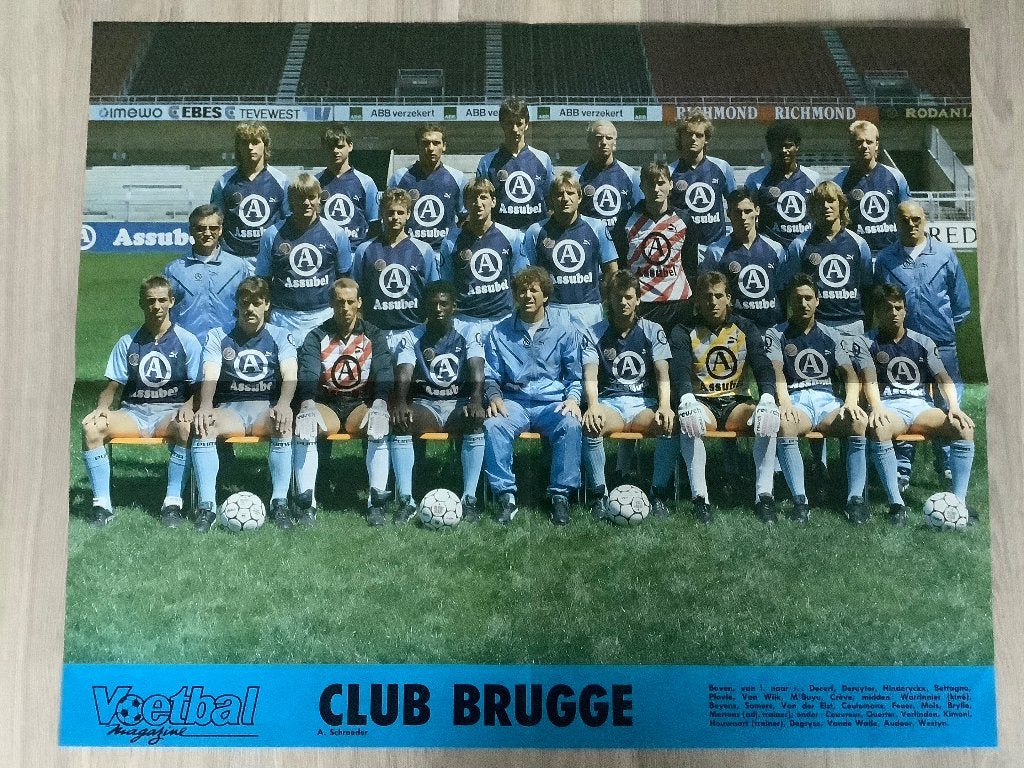 Poster Club Brugge 1988, Ophalen of Verzenden, Zo goed als nieuw, Poster, Plaatje of Sticker