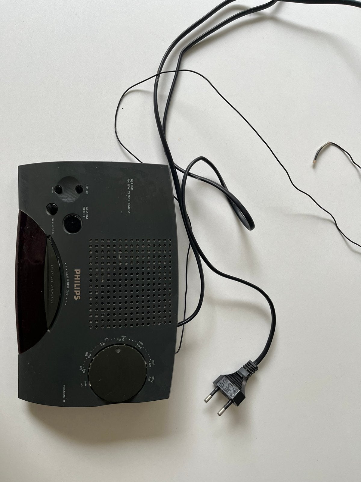 Philips wekkerradio, zwart, Elektronische apparatuur, Wekkers, Ophalen of Verzenden, Gebruikt