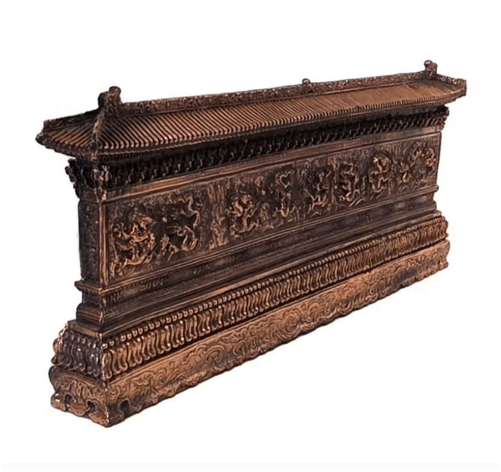 Bas-relief chinois en cuivre rouge - « Le Temple », Antiquités & Art, Enlèvement ou Envoi, Cuivre